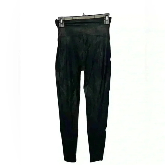 SPANX Faux Leather Leggings Black High Rise Slimming Shaping Women’s Size Small - Picture 1 of 8
